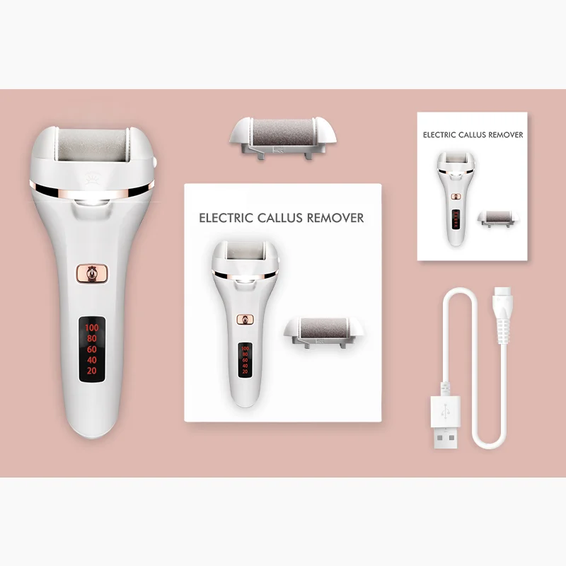 

GESS Electric Stainless Steel foot file Portable USB Rechargeable Pedicure Foot Care Tool Electric Callus Remover