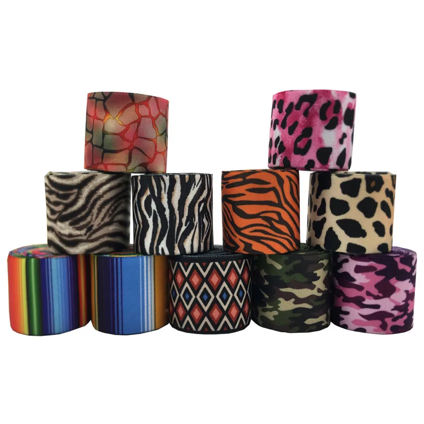 

10 Yards/color 1" 1.5" Leopard Zebra Camouflage Print Garment Elastic Webbing Nylon Elastic Ribbon DIY Apparel Bag Strap Tape, 16 colors, as per picture