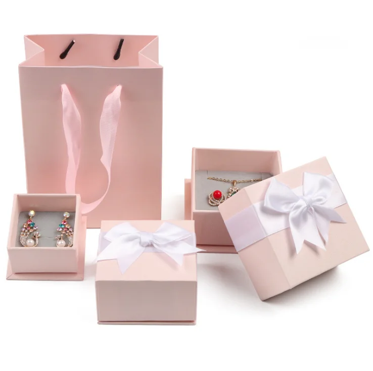 

2022 custom brand jewelry box caixa de joias Boite a bijoux cajas de anillo, White / pink