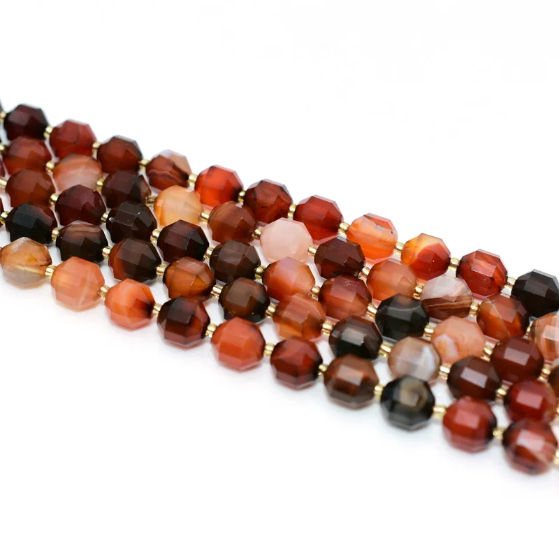 

Trade Insurance  Bucket Shaped 6 Colors Dream Striped Agate Loose Beads, Multi colors