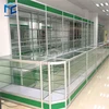 Customized lockable antirust golden frame green panel dining room glass cabinet dining room glass display case
