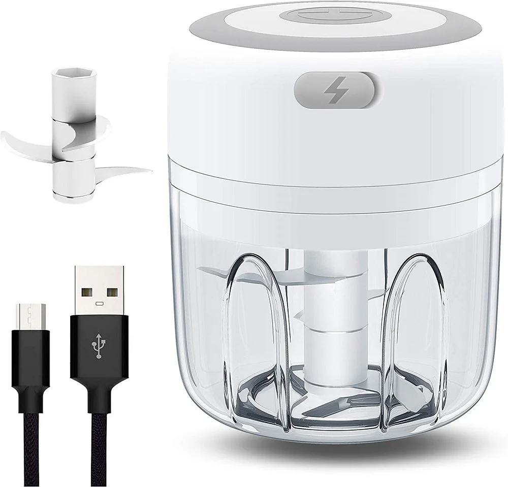 

250ml mini portable hand powered food chopper kitchen automatic garlic onion mixer tool travel food chopper electric, Pupular white or other