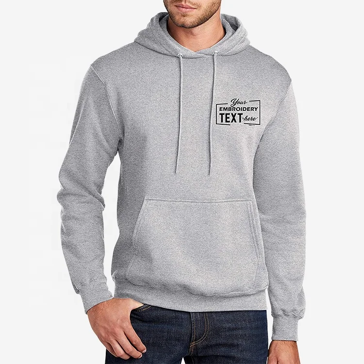 

Custom Embroidered Logo Hoodie Men 100% Cotton Organic Oversized Hoodie Unisex Men's Pullovers Men's Hoodies