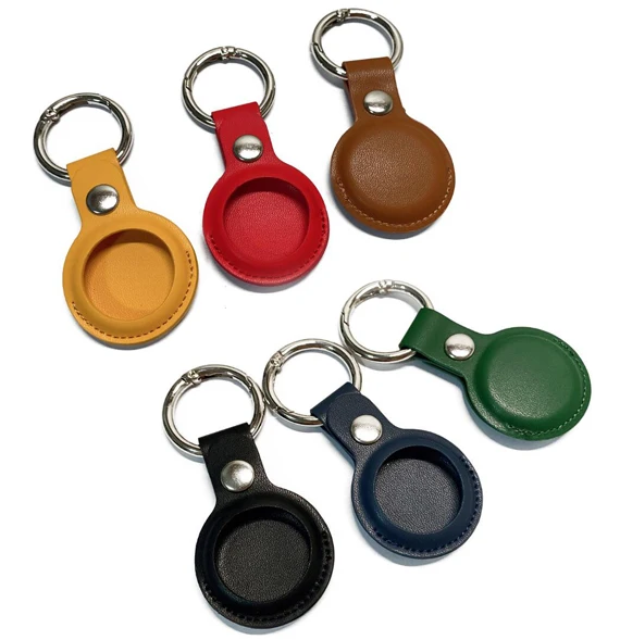 

For Apple Airtag Protection Leather Case Protective Covers For Airtags Leather Protective Holder Keychain Anti-lost Airtag Case