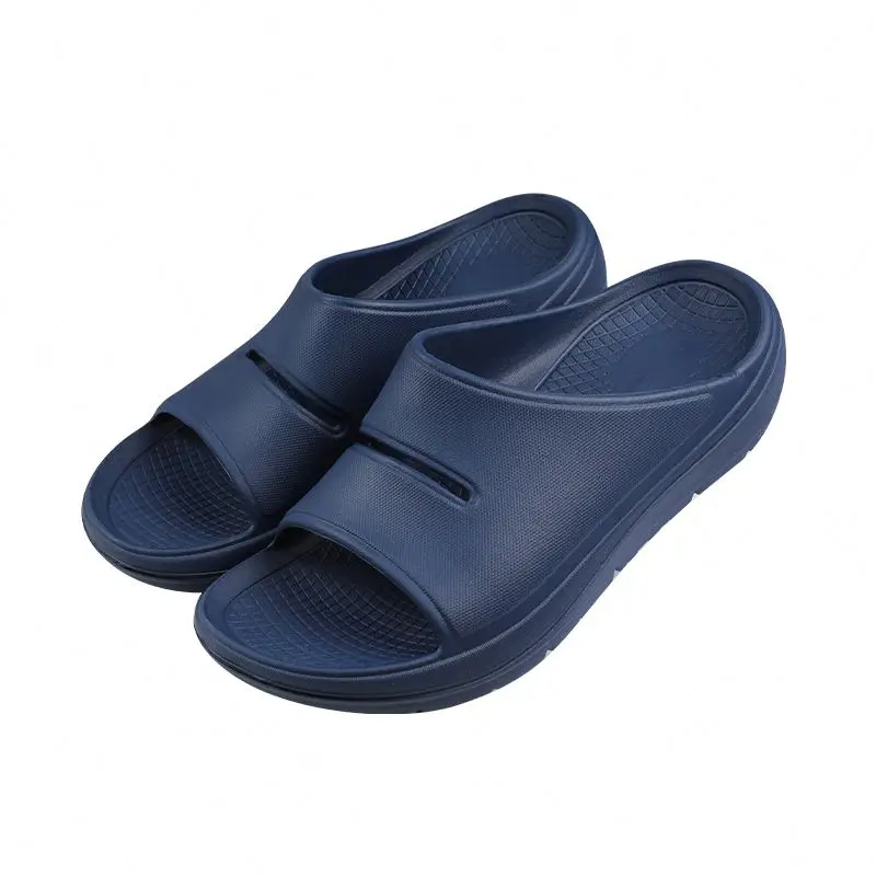 

New Printing Beach Hotel Ladies Breathable Slide Top Man EVA Slipper Manufacture, Blue/gray