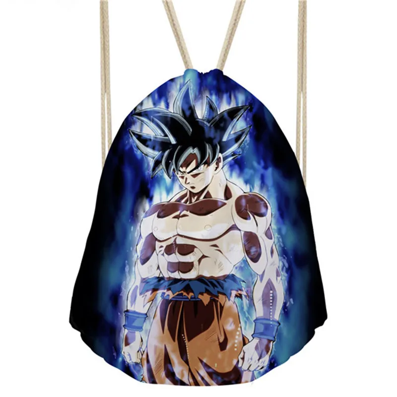 

HOT Anime Dragon Ball Z Super Drawstring Backpack Children Boys Cool Saiyan Sun Goku Vegeta Printing School Bags