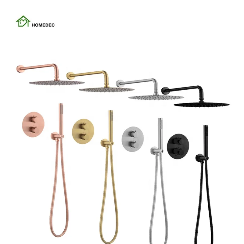 

Two Functions Concealed Shower Mixers set with Hand shower stainless steel hidden shower
