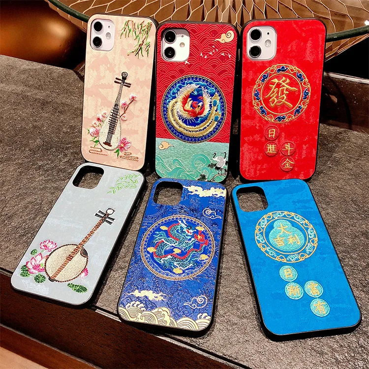 

Embroidery Style For iPhone 12 Cases Protective For iPhone 12 Silicone Case For iPhone 12 Case, Multi