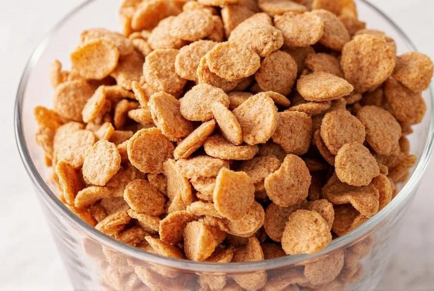 Hershey cinnamon chips in a bowl next to baking ingredients including flour, sugar, and cinnamon sticks