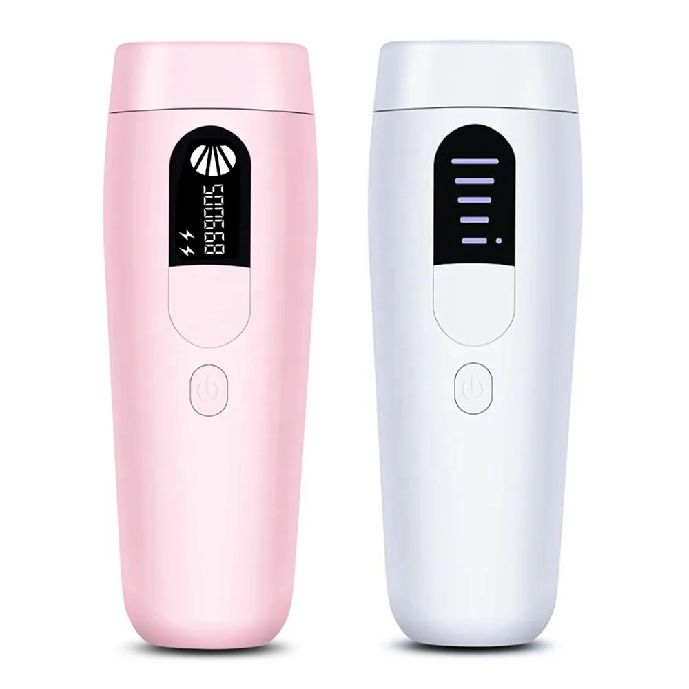 

Portable 999999 Flashes Electric Painless Epilator Unisex Permanent IPL Maquina Depiladora Laser Hair Removal Device, White, pink