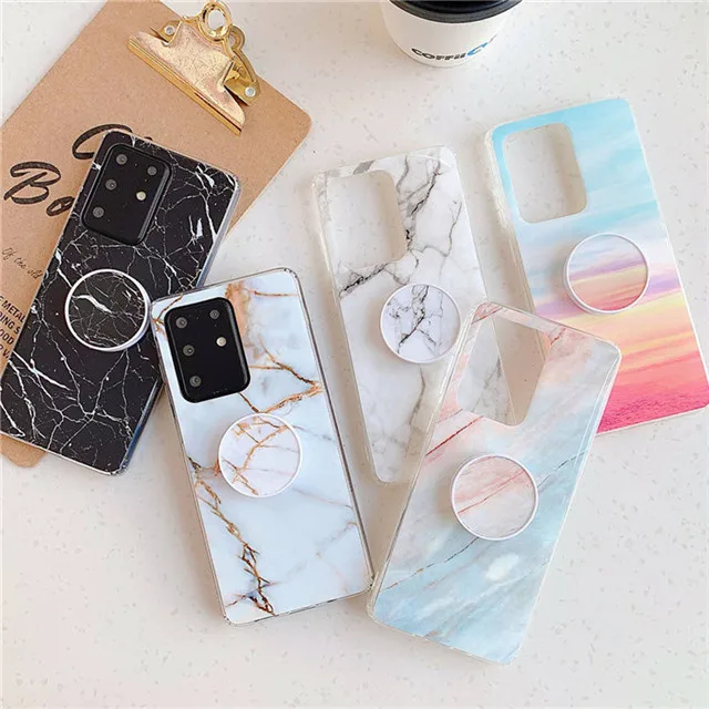 

Holder stand marble phone case carcasa for Samsung Galaxy A30 A31 A50 A70 A51 A71 A20S A21S back cover, Multi colors