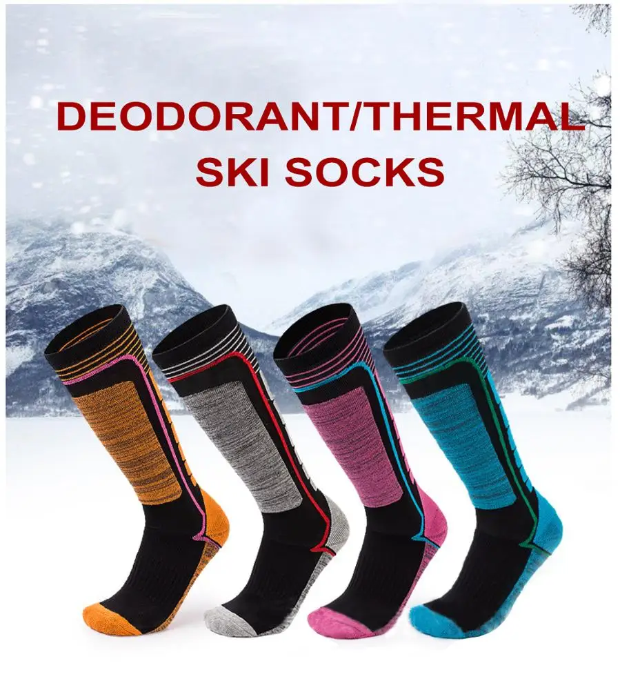

Wholesale design your own compression heated knee high custom deodorant merino wool ski socks with logo, Custom color