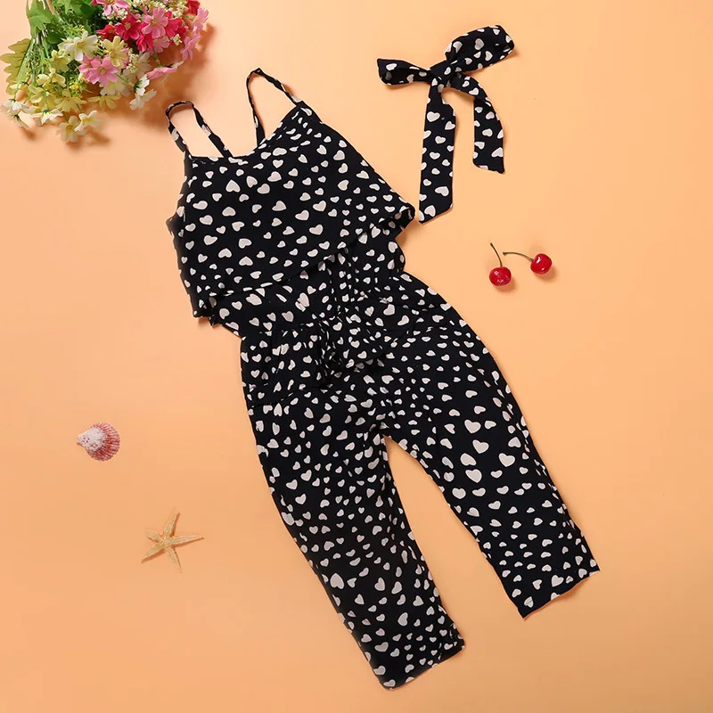 

Hot fashionable suspender sleeveless summer kids girls Jumpsuit clothes 2021