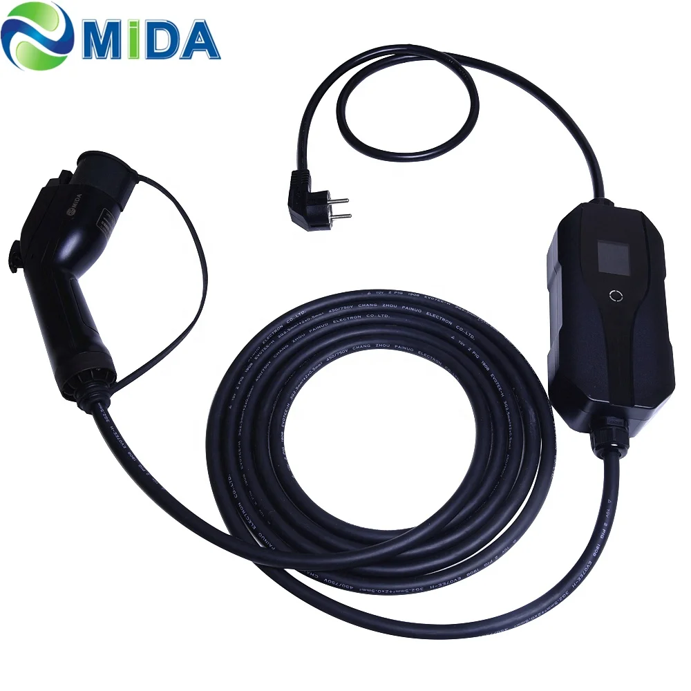 

8A 10A 13A 16A Model2 3.6KW type1 IEC62752 MIDA-EVSE-PA16S 5meters Adjustable EV Charger