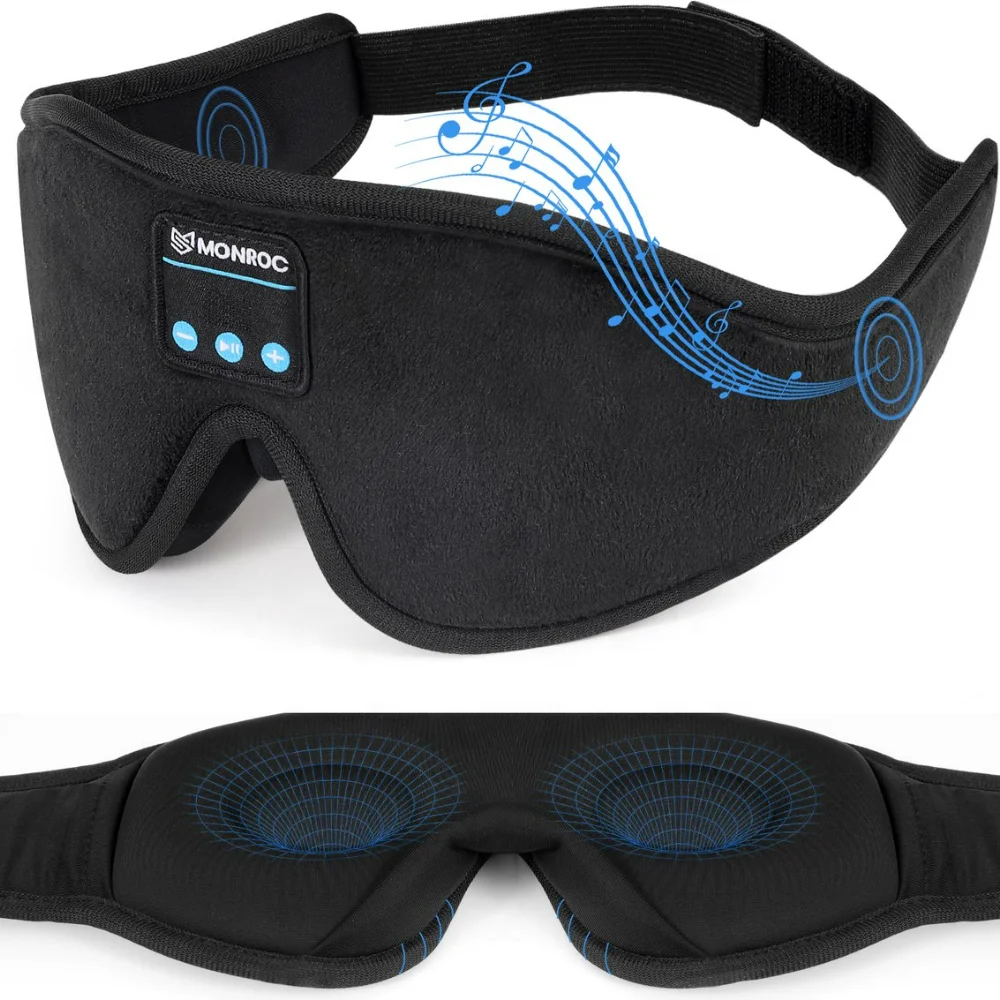 

Sleeping eyemask Bluetooth eyemask Ergonomic Eco Memory foam 100% 3D Blackout eyemask