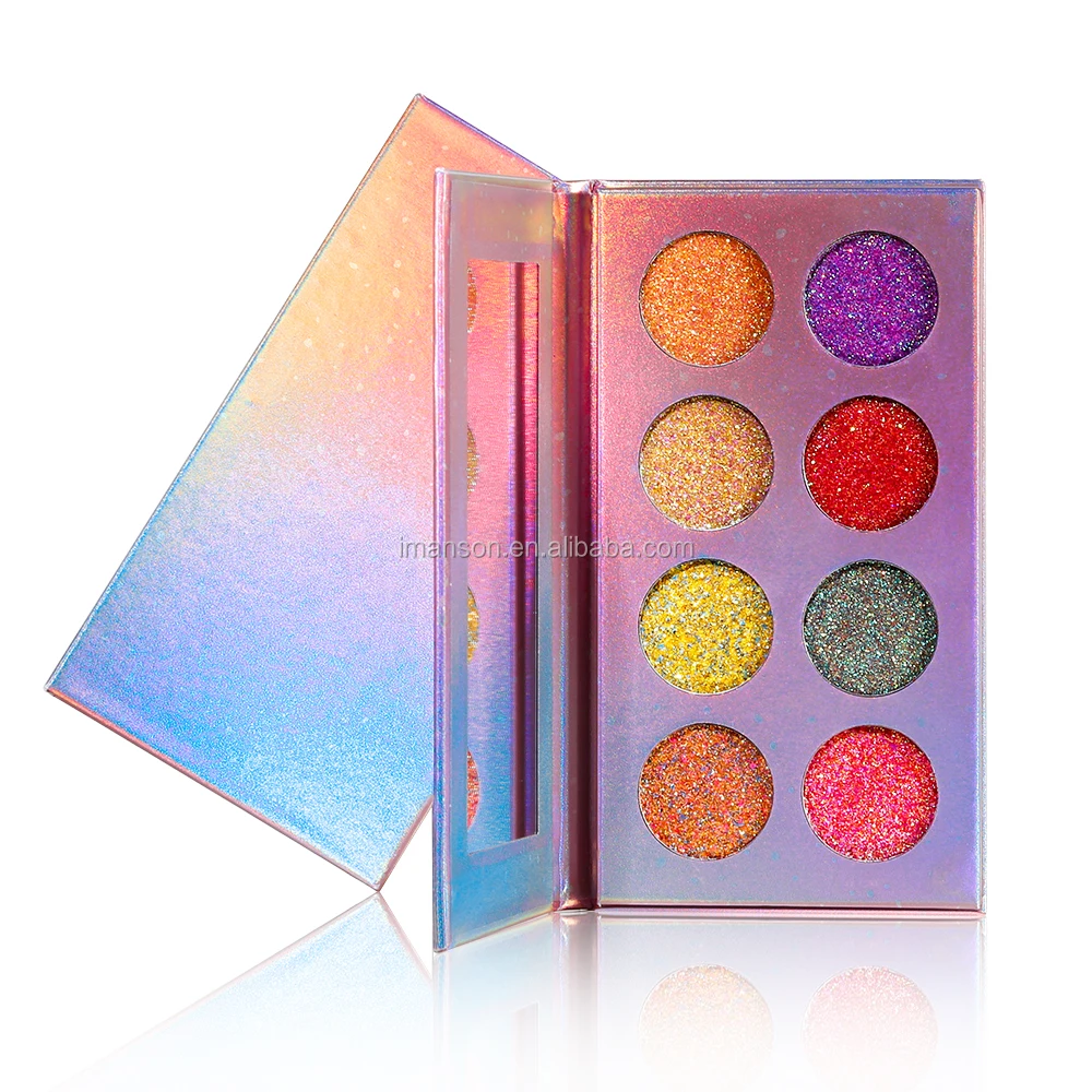 

New Polarized Cardboard Glow Eye Makeup Glitter Eyeshadow Palette, 8 colors