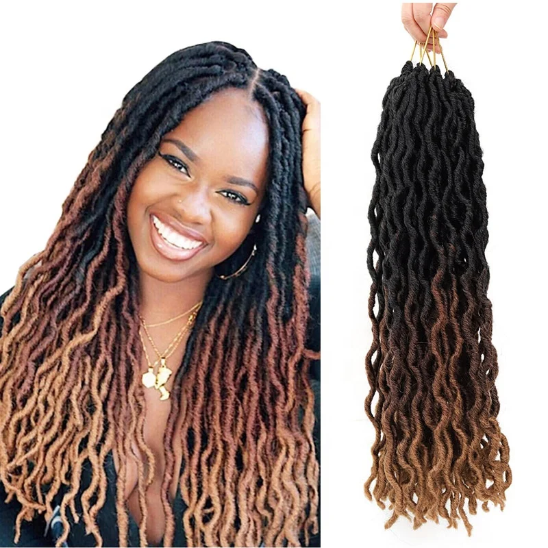 

Synthetic Nu Gypsy Locs Extension Jumbo Braids Wavy Curly Crochet Braid Hair Goddess Faux Locs Gypsy Locs Hair, Per and ombre color more than 5 color aviable