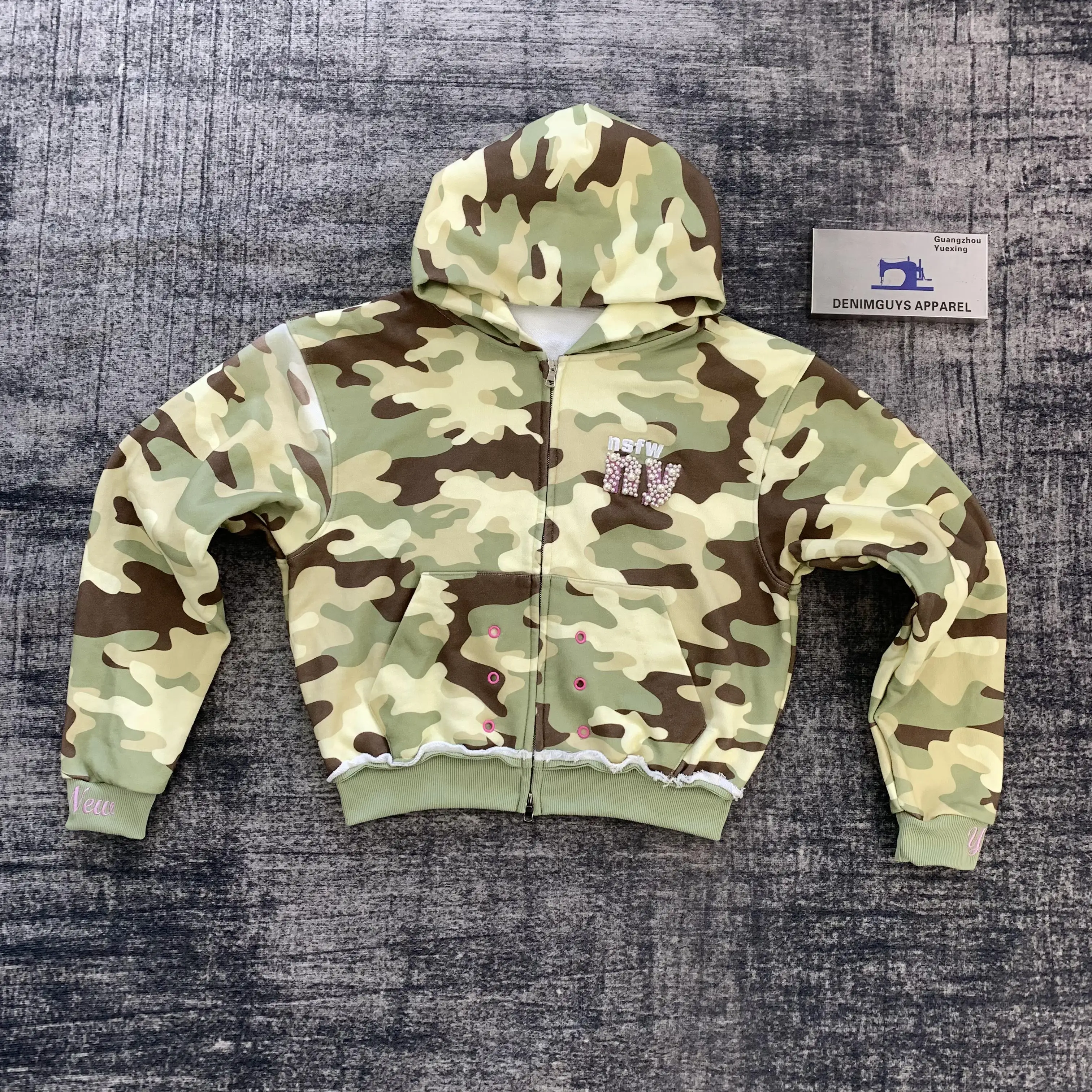 DENIMGUYS Custom Camo Print Men's Hoodie Plus Size Oversize Camouflage Embroidery Hoodies & Sweatshirt for Men