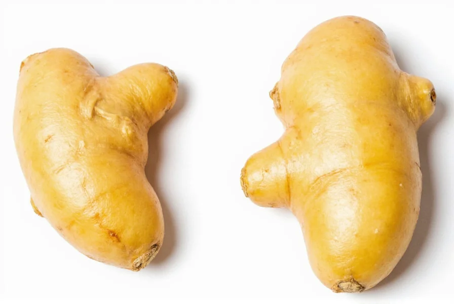 Comparison of young ginger with thin skin versus mature ginger with thicker skin