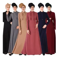 

Women Abaya Turkey Jilbab Brand Fabrics Muslim Women Classic Robe Dress Plain Color Abaya