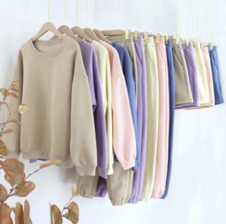 

Drop shipping Wholesale price cotton plain women 2 two piece set clothing sweatshirt hoodie jogger shorts sweat suit sets, In available