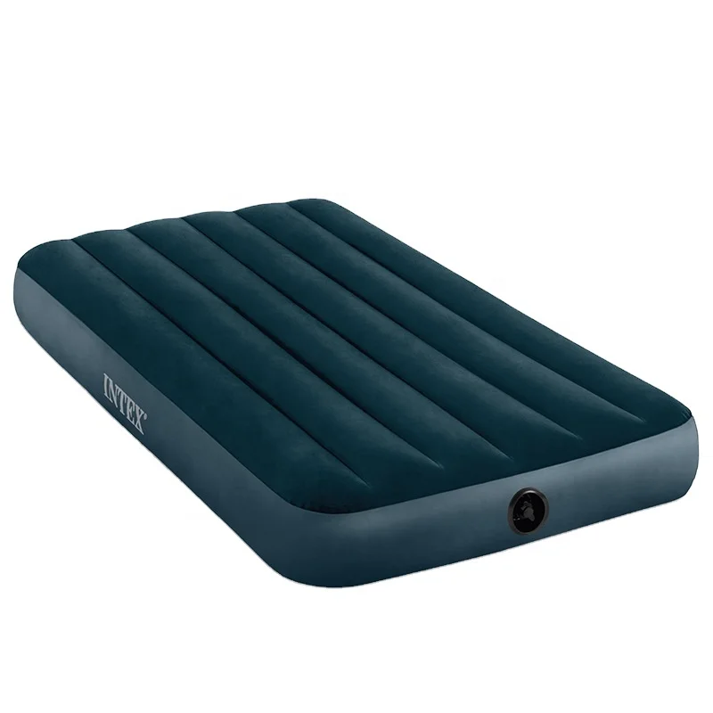 

Inflatable mattress home single double thickened lazy bed outdoor portable lunch break folding air mattress bed, Blue