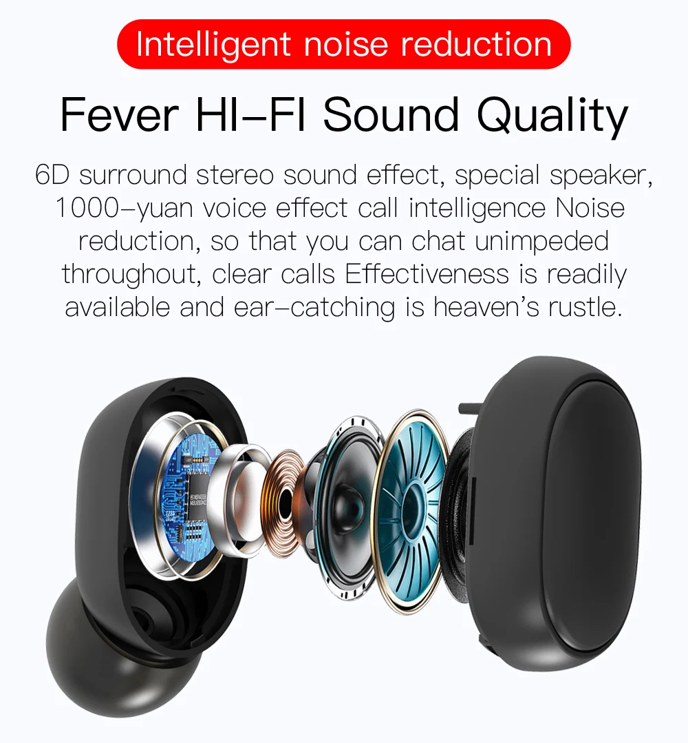 Robotcube Bluetooth Earphone Earphonne Headphone Headset Hradphone Box E6s - ANKUX.COM