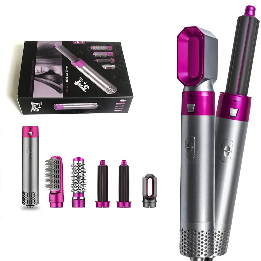 

One-Step 5 in 1 Electric One Step Hair Dryer Hot Air Comb 5 in 1 Hot Air Styler Hair Brush Wrap 1000W