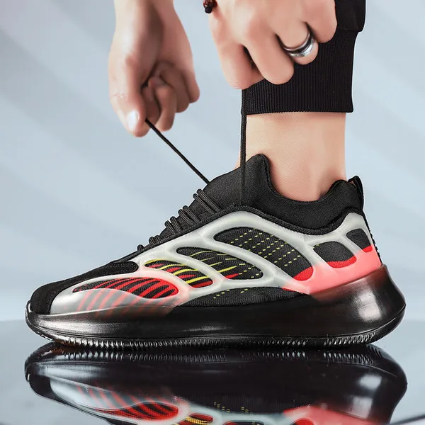 

Luminous Running Shoes Sports Sneakers for Men Size 39-44 Black Grey
