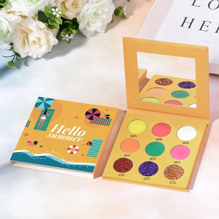 

Hello Summer No Logo High Pigment 9 Color Eye Shadow Pallet Colorful Eyeshadow Palette