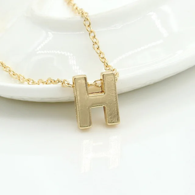 

Amazon Best Selling Simple 14K Gold Plating Capital A to Z Alphabet Letter Necklaces Initial Necklace For Women Girls