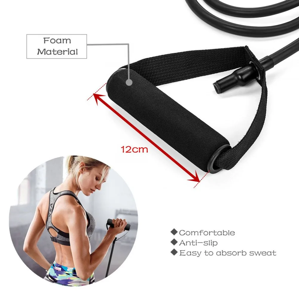 
Manufacturer level 5 sports resistance band handle yoga rubber elastic band pull rope elastic fitness exercise tube band 