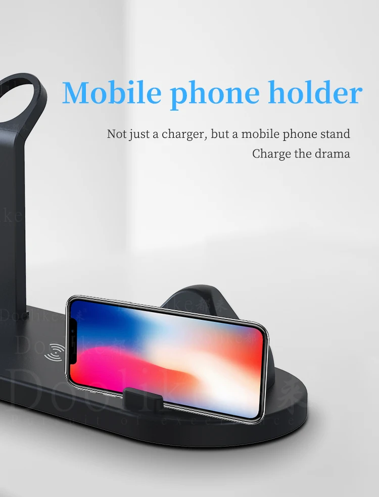10W 4 in 1 wireless charger,mobile phone charging dock station / watch charging stand / headphone charging base for AirPods Pro