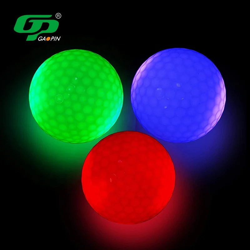 

Customized Logo Practice Golf Ball High Quality Led Glow Multi-color Golf Ball Driving Range ball for Night Light, Colorful