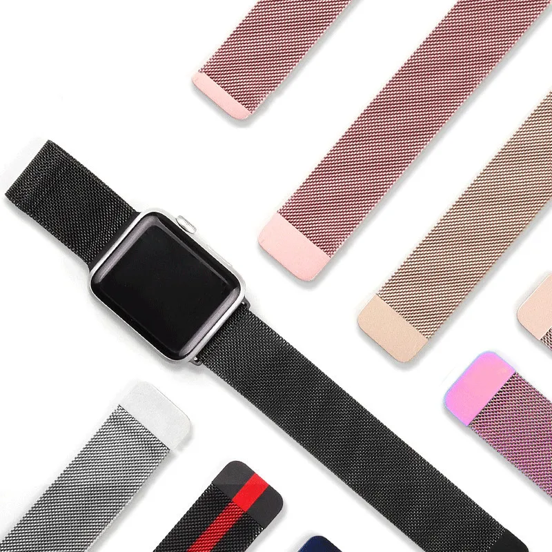 

Stainless Steel For Apple Watch Band 42mm 38mm 44mm 40mm, Watch Bands Milanese Loop for i Watch Series 6 5 4 3 2 1