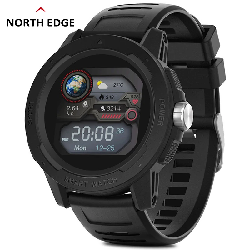 

North Edge Upgraded Multi-function Sports Watch Oxygen Heart Rate Monitor Healthy Smart Watch, Black,blue, red, white