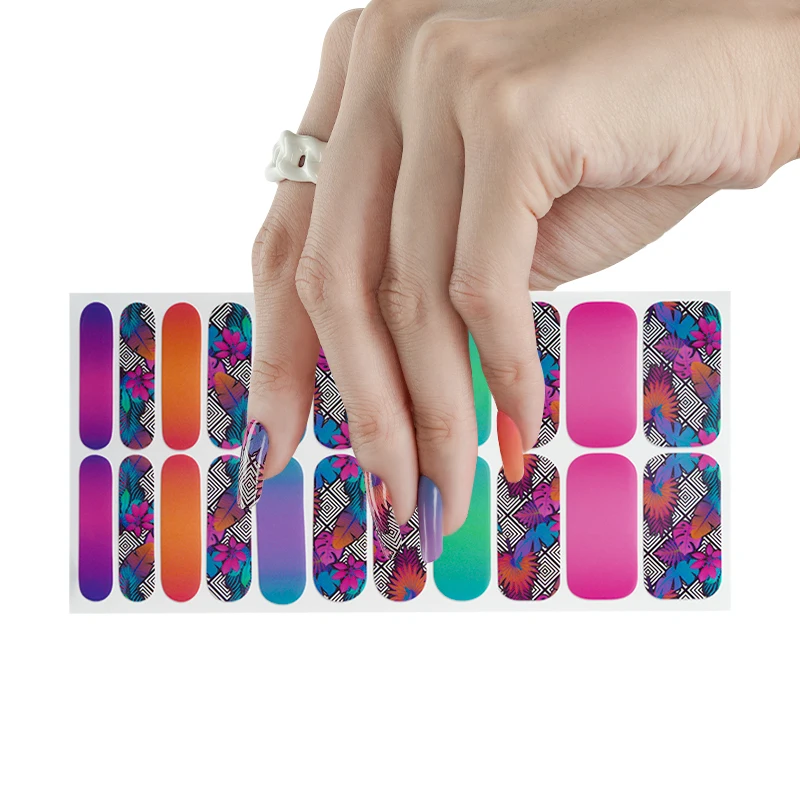

Huizi factory supplier New Nail Art Stickers Beauty Custom Nail Art wraps Fashion Acrylic Nail polish Stickers