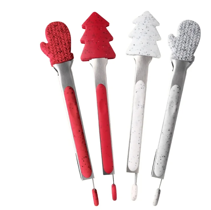 

2020 Factory Hot Sale Christmas Elements Christmas Tree Silicone Tongs Food Grade Silicone, Customized