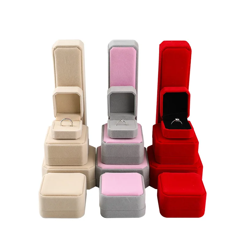 

Luxury Jewellery Color Box Custom Logo Printed Velvet Red Jewelry Box, Picture