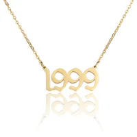 

gift for girlfriend 1999 birth year necklace stainless steel gold jewelry custom necklace year