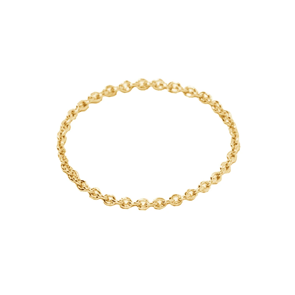 

wholesale fashion jewelry 925 Sterling silver ring for women 18K gold plated simple chain ring
