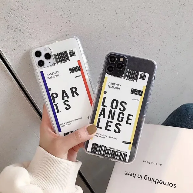 

For Huawei Mate30 Pro Honor 9X 20 10 8X P30 P20 Pro Mate20 Air Ticket London Paris LA Shockproof TPU Case Cover Air Cushion