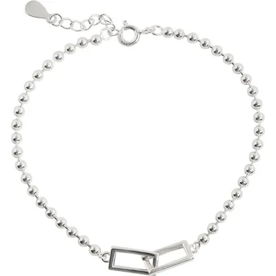 

MSYO New Ins Bead Bracelet Fashion Bead Bracelets For Women Silver Square Bracelet