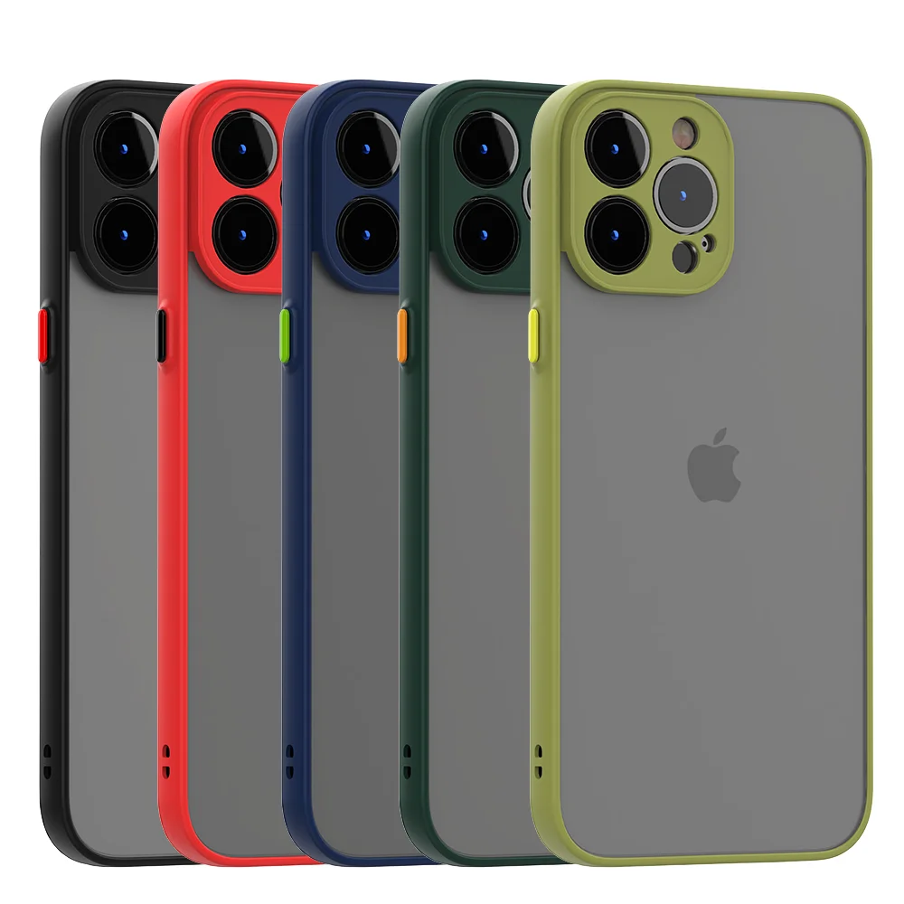 

Factory price transparent frosted pc colorful tpu bumper case for iphone 13 12 11 pro max mobile phone accessories
