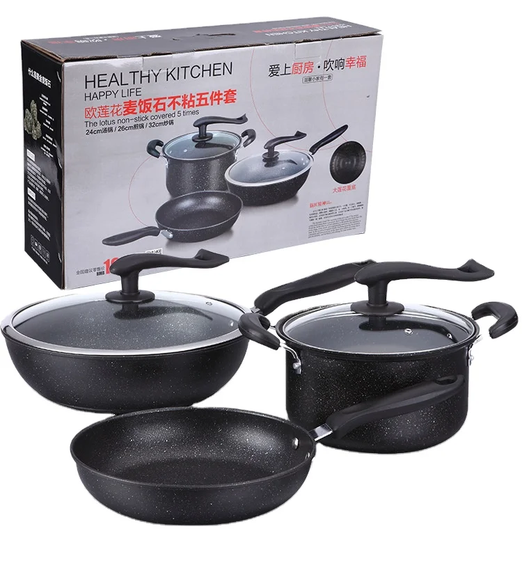 

Hot Sell Frying Cookware Non Stick Deep Fry Pan Set