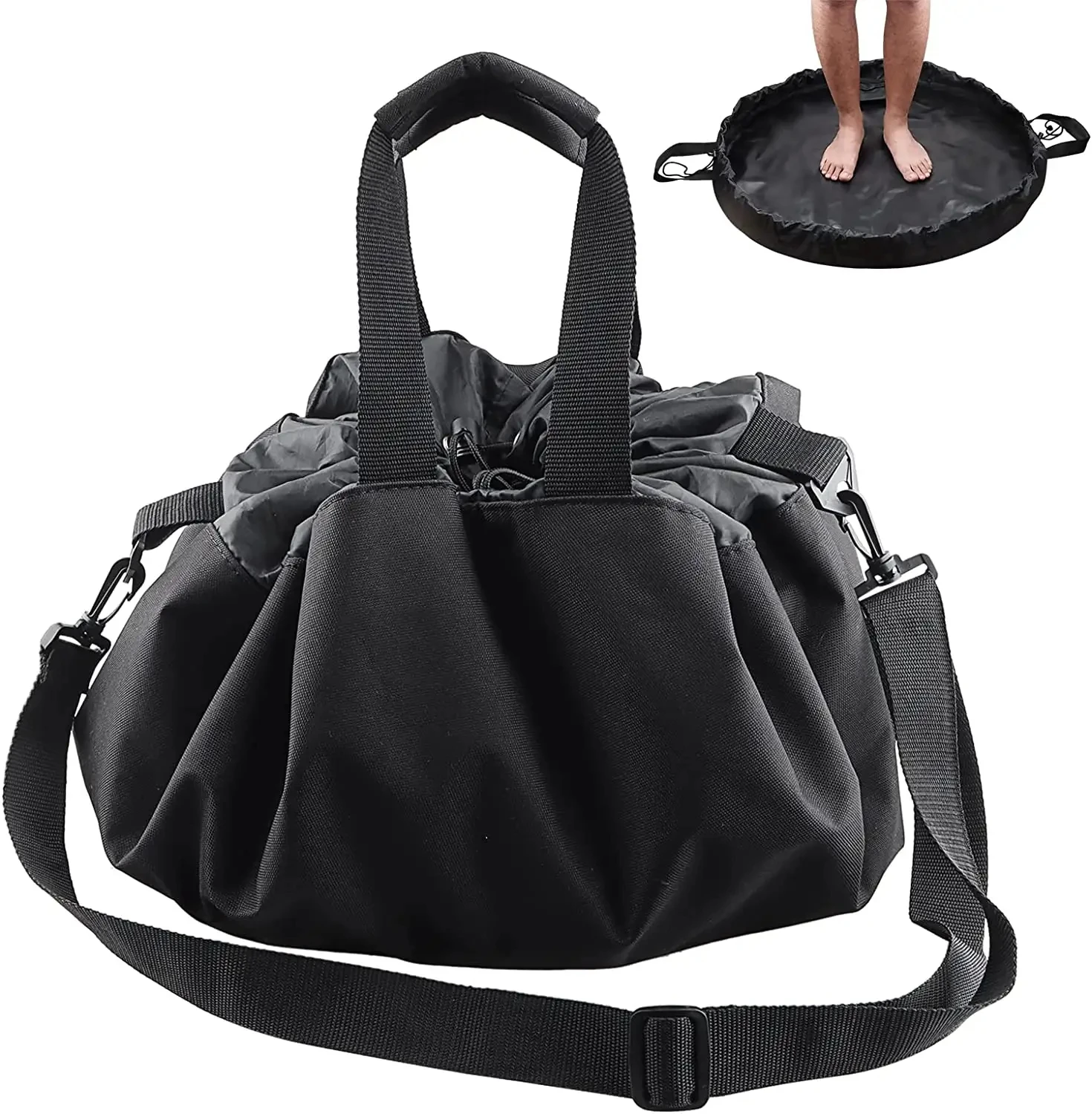 Custom Logo Portable Wetsuit Change Out Mat 2 in 1 Drawstring Bags for Surfing Snowboarding Wetsuit Ski Boots Surf Changing Mat