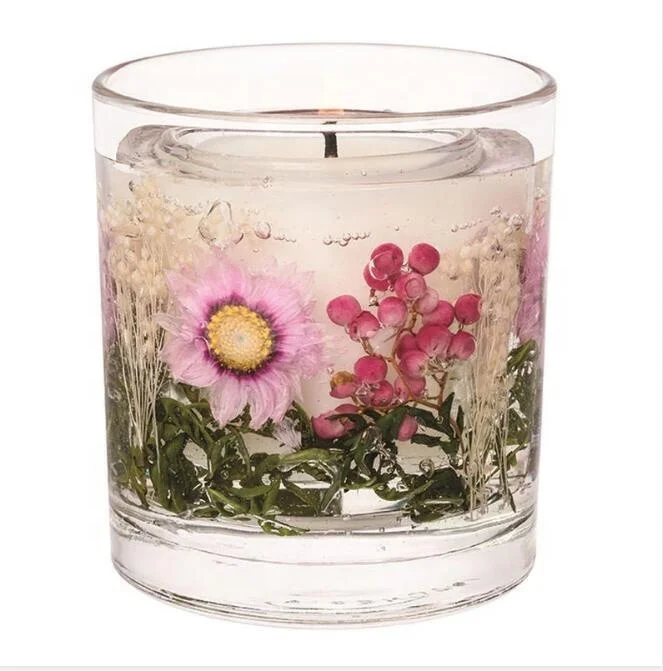Wholesale Custom Birthday Gift Gel Scented Wax Dried Flower Jelly