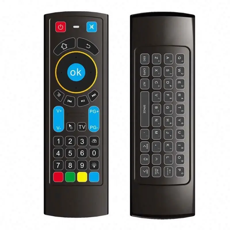 

New type CR3 6-Axis long distance programmable 2.4G RF BT smart tv universal keyboard mouse remote control, Black