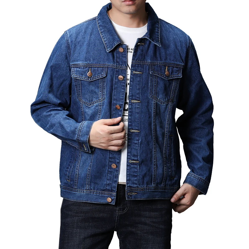 

fashion plus size blue Motorcycle denim jacket men casual cotton button custom factory wholesale jeans jackets men