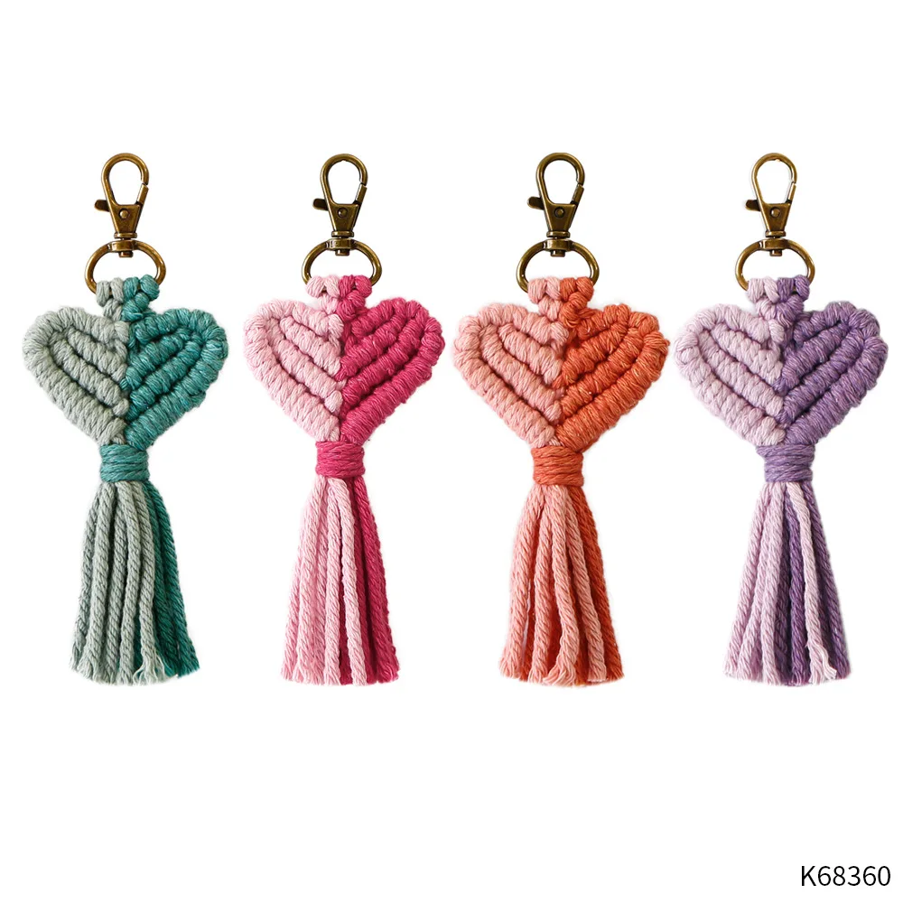 

2022 Valentine's Day Bohemian women's fashion bag pendant tassel key chain, Photo shows